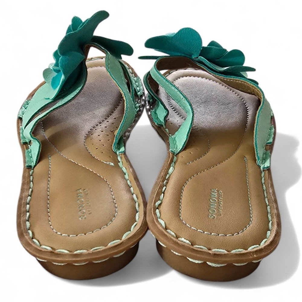 Sonoma Goods for Life Mariel Mint Green Floral Slide Sandals Womens 7 Medium - Picture 4 of 6